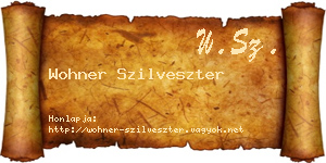 Wohner Szilveszter névjegykártya