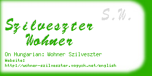 szilveszter wohner business card